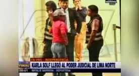Karla Solf llega al Poder Judicial del Cono Norte para apoyar a su pareja Ronny García
