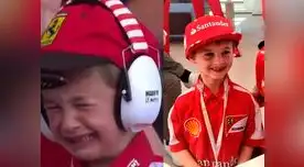 Niño lloraba desconsoladamente pero dejo hacerlo cuando conoció a su piloto favorito