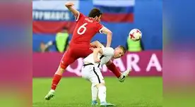 El seleccionador de Rusia, Stanislav Cherchesov contento con el juego y la victoria de su equipo.