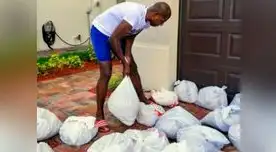 Ex futbolista se alista para la llegada del huracán