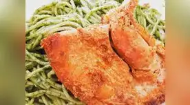 Tallarines verdes con pavita