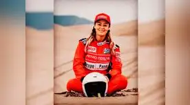 Fernanda Kanno salió esta mañana de la partida simbólica, en San Borja, con rumbo a Ica