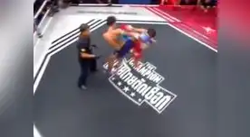 La brutal patada voladora que dejó inconsciente a peleador de Muay Thai 