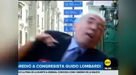 Mujer agredió a congresista Guido Lombardi cuando declaraba a la prensa 