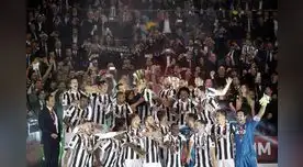 Los jugadores de la Juventus celebran su cuarto título consecutivo