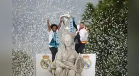 Los capitanes del Madrid en Cibeles