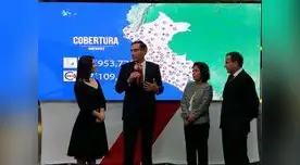 Fátima Saldonid, con el primer mandatario en TV Perú. Fátima Saldonid, con el primer mandatario en TV Perú.