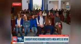 Renzo Reggiardo asiste a misa en Manchay y así inicia su jornada electoral