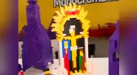 Recrean andas del Señor de los Milagros con lego 