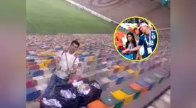Hinchada de Universitario de Deportes imitó gesto de japoneses al recoger basura en el Monumental