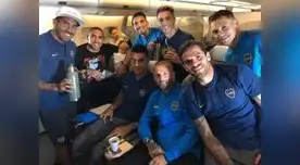 Los jugadores de Boca en pleno viaje Los jugadores de Boca en pleno viaje