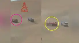 Camión se volcó en plena competencia de la tercera etapa del Dakar 2019