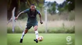 Gómez en su primer entrenamiento con Gimnasia