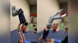 YouTube: gimnastas se lucen con arriesgada maniobra pero pudo acabar en tragedia [VIDEO]