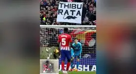 Así respondió la hincha del Atlético contra Courtois. FOTO: EFE