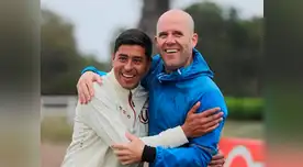 Un fraternal abrazo entre Gian Marco y el técnico Córdova