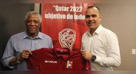 El momento de la presentación de Maturana junto al entrenador Rafael Dudamel