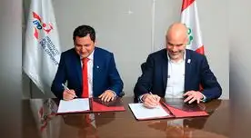 Sebastián Suito López, presidente del IPD y el Gobernador Regional de Piura, Servando García Correa fueron los encargados de firmar el convenio Sebastián Suito López, presidente del IPD y el Gobernador Regional de Piura, Servando García Correa fueron los encargados de firmar el convenio