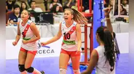 Janelly Ceopa y María Fernanda López-Torres puntales de la selección femenina de Perú U 18 . FOTO: FPV