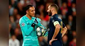 Navas conversa con su ex compañero en Real Madrid, Karim Benzema