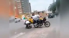 Pareja irresponsable fue captada en video