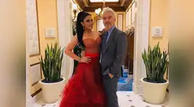 Fue Aguilar quien compartió una instantánea de ambos luciendo una gran sonrisa y sus mejores trajes en sus redes sociales.