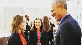 La actriz lloró de la emoción al ver al expresidente Barack Obama 