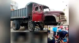 El conductor del volquete perdió el control cuando pasó por un rompemuelle El conductor del volquete perdió el control cuando pasó por un rompemuelle
