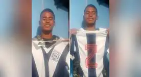 Kluivert Aguilar  posa orgulloso con la camiseta que le regaló Jaime Duarte