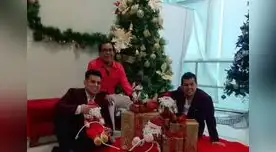 Don Víctor con sus hijos "Vitucho" y Donald, heredos de la tradición musical