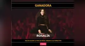 Rosalía gana su primer grammy por Mejor disco latino de rock, urbano o alternativo