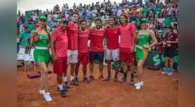 Tupic Venero con el equipo peruano que eliminó a Suiza y va al Grupo Mundial. Tupic Venero con el equipo peruano que eliminó a Suiza y va al Grupo Mundial.