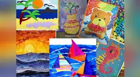 Los los niños pueden entretenerse realizando collage con ayuda de su familia durante la cuarentena.