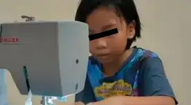 La niña hace batas especiales para los médicos de su país.