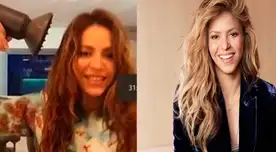 Shakira se seca el cabello en medio de una videollamada.