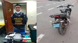 El detenido y la moto que usaba