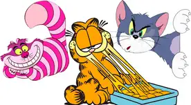 Gato de Chesire, Garfield y Tom. Gato de Chesire, Garfield y Tom.