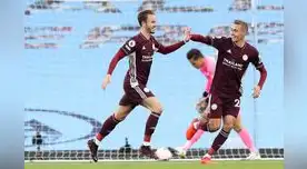 Esta escena de festejo de Leicester se repitió en cinco veces ante Manchester City.