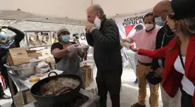 Alfredo Barnechea comió chicharrón en carretilla de SMP. Alfredo Barnechea comió chicharrón en carretilla de SMP.