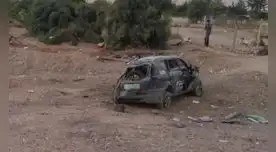 Patrullero quedó a lado de la pista