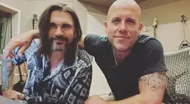 Gian Marco y Juanes se muestran en un estudio de grabación, ultimando detalles de su colaboración musical.