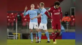 Desilusión de Salah por la derrota 4-1 del Liverpool ante el City.