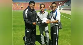 Cardama en medio de sus compadre  Miranda y su hijo Teddycito.