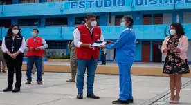 Titular de Educación y presidenta del Consejo de Ministros entregaron en Ayacucho un nuevo lote de dispositivos electrónicos