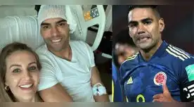 Radamel Falcao feliz con su esposa tras operación.