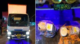 El camión y la droga incautada