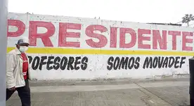 La frase era “Los profesores no somos Movadef”, pero el “no” fue borrado e hizo que el mensaje cambiara de sentido.