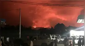 Volcán del Congo que entró en erupción