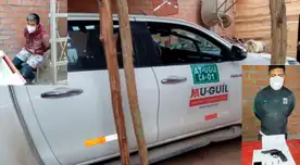 Los sujetos detenidos y el vehículo robado que iban a vender