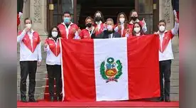 El día que el presidente de la República despidió a los deportistas que irán a Tokio.